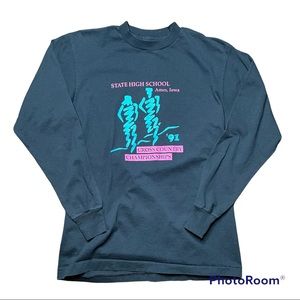Vintage Screen Stars Best State High School Long Sleeve Long Sleeve Shirt Size L
